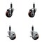 Service Caster 3'' Maroon Poly Wheel Swivel 1'' Expanding Stem Caster Set 2 Brakes, 4PK SCC-EX20S314-PPUB-MRN-2-TLB-2-1 - alternate 1